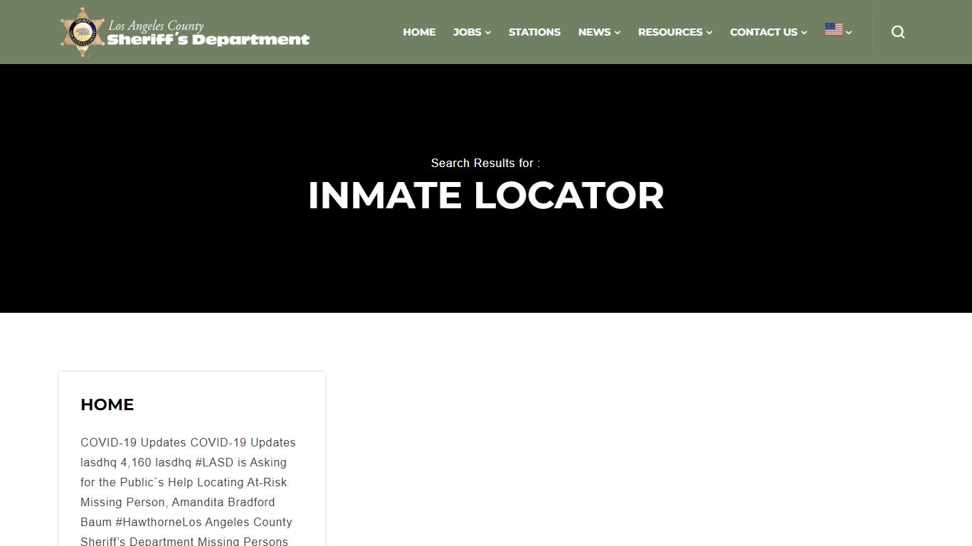 Inmate locator - Los Angeles County Sheriff's Department